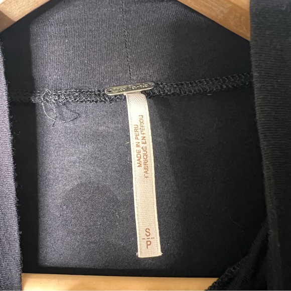 Free People Black Mock Neck Long Sleeve T Shirt Mini Dress - Picture 3 of 3